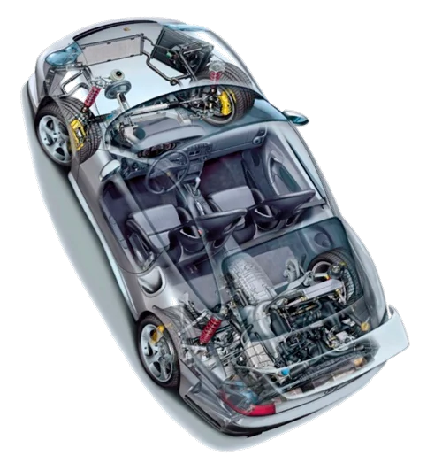 Peças automotivas adesivadas pela Uptec Brasil